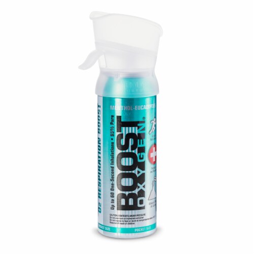 Boost Oxygen 3 Liter Pocket Sized Canned Oxygen, Menthol Eucalyptus (7 Pack) Perspective: back