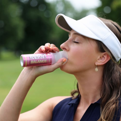 Boost Oxygen Pocket Sized Canned Oxygen w/ Mouthpiece, Pink Grapefruit (8 Pack) Perspective: back