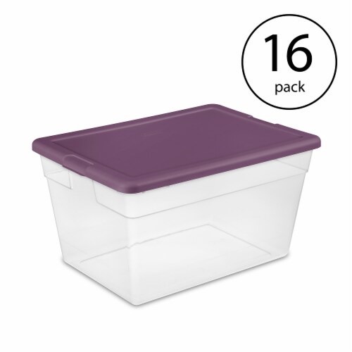 Sterilite Stackable 56 Qt Storage Tote Organizing Containers with Lid, (16  Pack), 1 Piece - Foods Co.