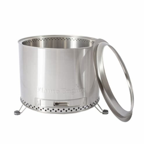 Flame Engine 19  Circular Smokeless Fire Pit w/Carry Bag, 304 Stainless Steel Perspective: back