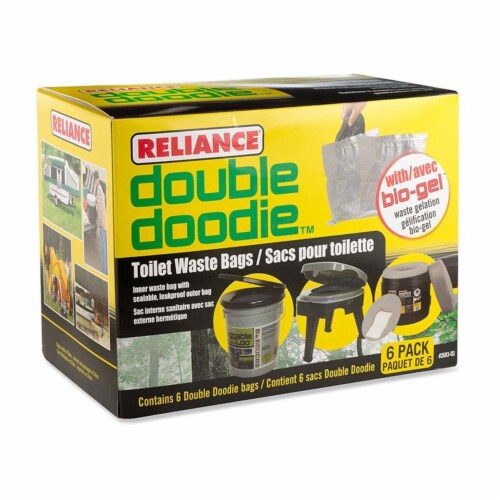 Reliance Products Double Doodie Portable Toilet Waste Bags w/Bio Gel (12 Pack) Perspective: back