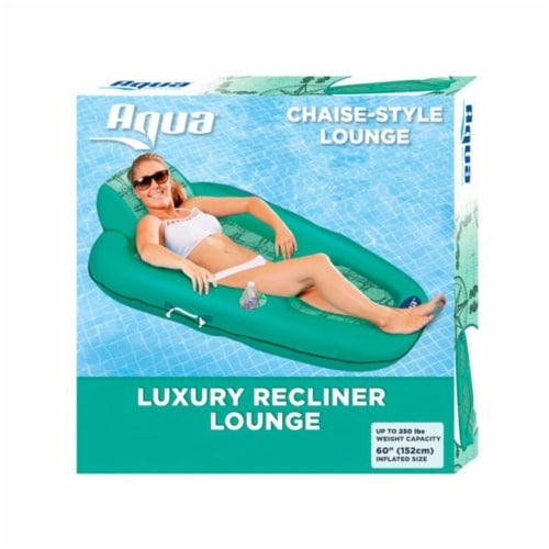 Aqua Leisure Polyknit Luxe Pool Lounger, Teal & Zero Gravity Recliner, Green Perspective: back