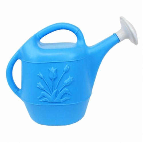 Union Products Plants & Garden 2 Gal Plastic Watering Can, Caribbean Blue, 3 Ct Perspective: back
