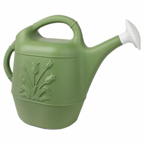 Union Products Plants & Garden 2 Gal Plastic Watering Can, Sage Green, 2 Ct Perspective: back