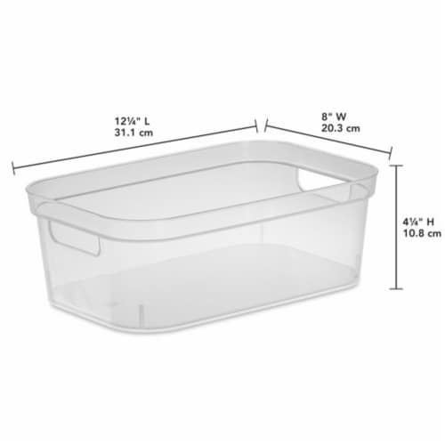 Sterilite 4.25 x 8 x 12.25 Inch Storage Bin with Carry Through Handles, (8 Pack) Perspective: back