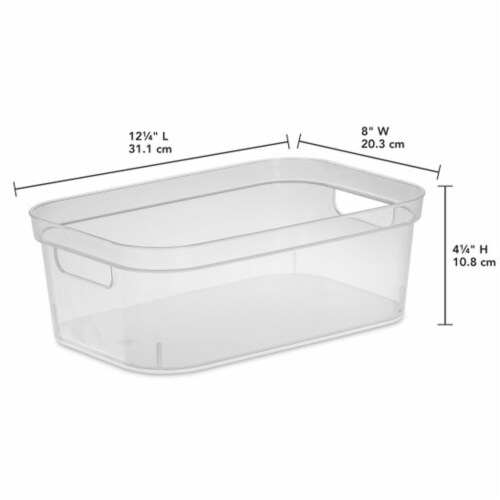 Sterilite 4.25x8x12.25 In Storage Bin w/ Carry Through Handles, Clear (24 Pack) Perspective: back