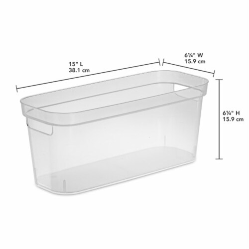 Sterilite 6.25x6.25x15 In Narrow Storage Bin with Carry Handles, Clear (8  Pack), 1 Piece - Kroger