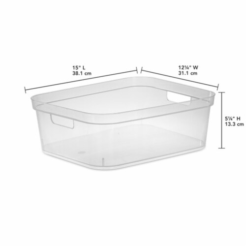 Sterilite 5.7 Qt. Large Plastic Stackable Storage Bin w/Clear