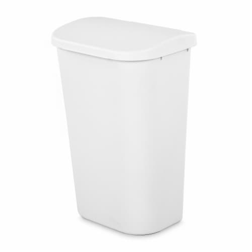 Sterilite 11.3 Gal Lift Top Lid Wastebasket Kitchen Trash Can, White (24 Pack) Perspective: back