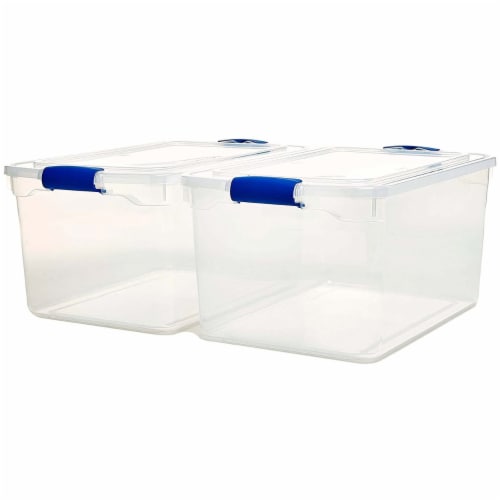 Homz 66 Quart Heavy Duty Modular Stackable Storage Containers, Clear, 8