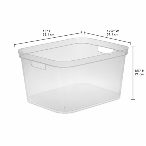 Sterilite 8.25x12.25x15 In Storage Bin w/ Carry Through Handles, Clear (6 Pack) Perspective: back