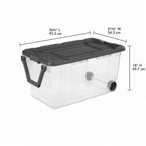 Sterilite 160 Qt Latching Stackable Wheeled Storage Box Container w Lid 8 Pack 8pk Smith s Food and Drug