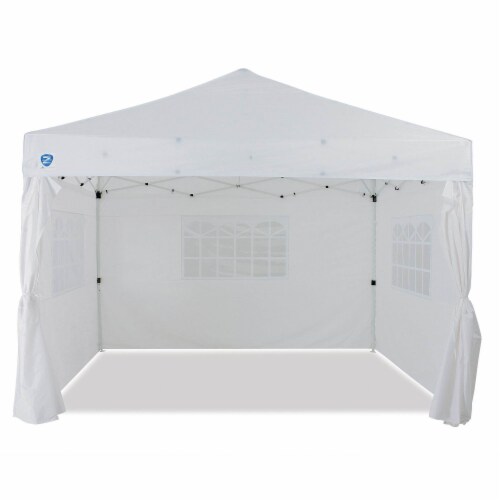 Z-Shade Venture 12 x 10 Foot Pop Up Canopy Tent and 4 Pack of Leg Weights, White Perspective: back