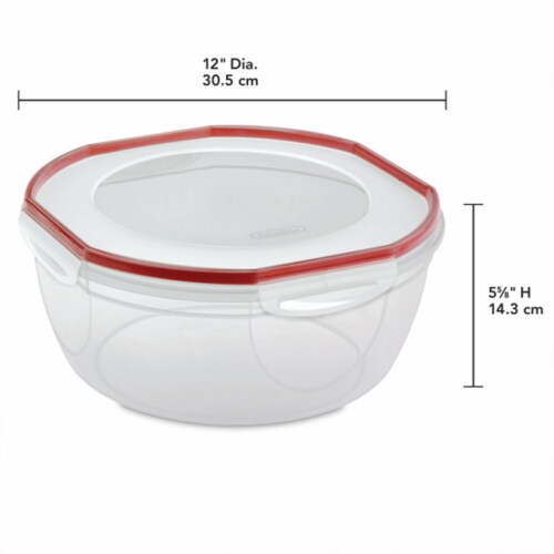 Sterilite Ultra Seal 8.10 Quart Plastic Food Storage Bowl Container, 6 Pack Perspective: back