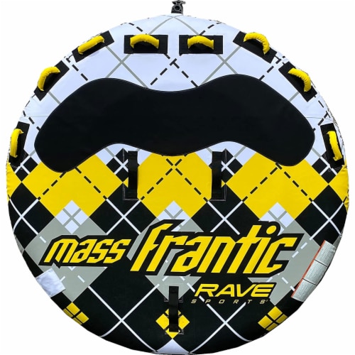 RAVE Sports Mass Frantic 4 Rider Boat Innertube + Mambo 3 Rider Inflatable Float Perspective: back
