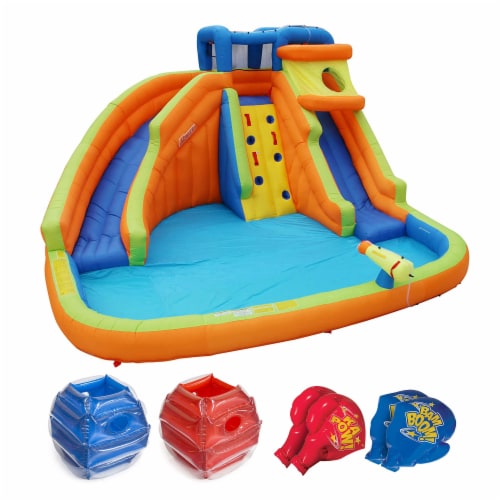 Banzai Drop Zone Kids Inflatable Water Park and Battle Bop Combo Pack (2 Sets) Perspective: back