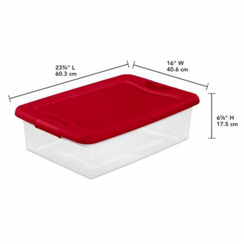 Sterilite Underbed Storage Box with Lid - Clear/White, 41 qt - Kroger