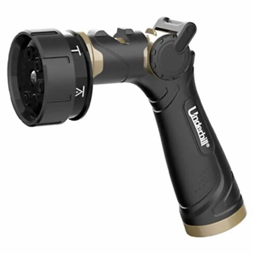 Underhill Ultramax Red 50 Foot Garden Hose w/ Proline Master Gold 7 Spray Nozzle Perspective: back