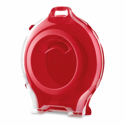 Sterilite Clear Lid Nesting Storage Christmas Holiday Wreath Box, Red (2 Pack) Perspective: back