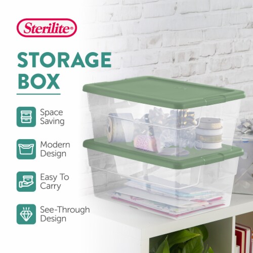 Sterilite 16 Qt Clear Plastic Storage Tote Home Organizer Bins w/Lid (24  Pack), 1 Piece - Fry's Food Stores