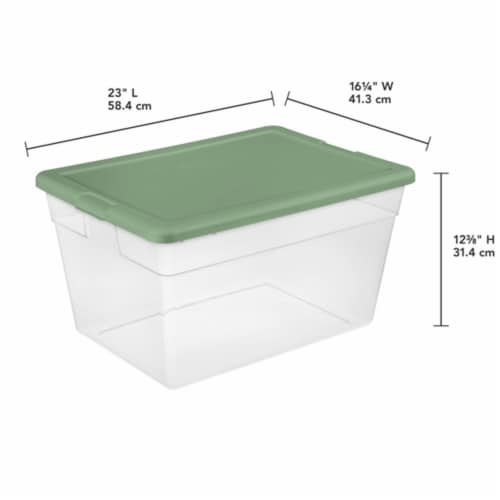 Sterilite 56 Qt Plastic Stackable Storage Container Tote, Crisp Green, 16  Pack, 1 Piece - Fred Meyer