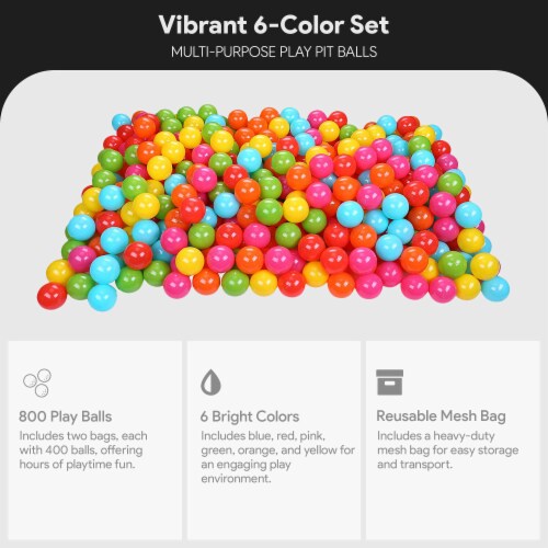 BalanceFrom Fitness 2.3 Play Pit Balls with Storage Bag, Multicolor (2 Pack) Perspective: back
