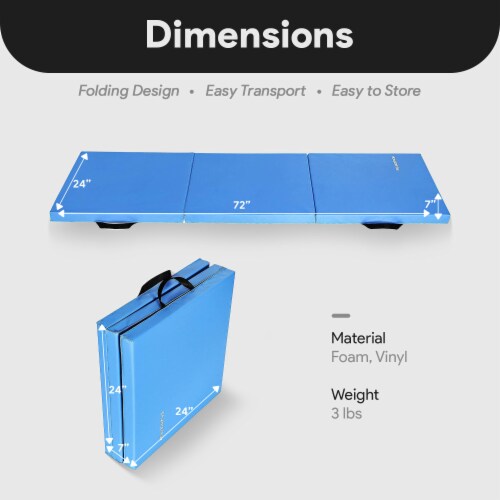 BalanceFrom Fitness GoGym 6x2ft Folding Exercise Mat with Handles Blue 2 Pack 2 Piece Pick n Save