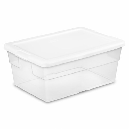 Sterilite 16 Quart Clear Plastic Stacking Storage Container Box (12 Pack)