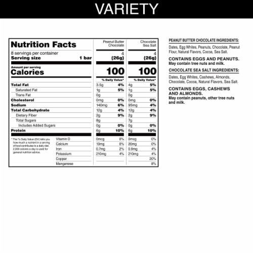 RXBAR® Minis Chocolate Sea Salt & PB Chocolate Variety Pack Protein Bars Perspective: back
