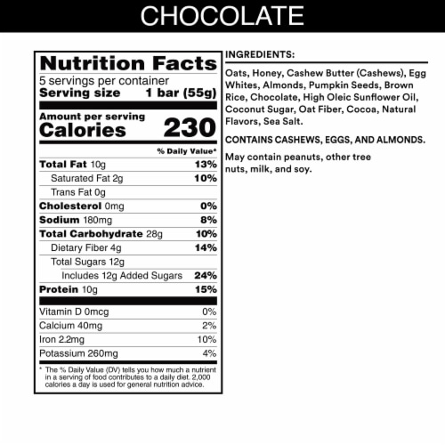 RXBAR® A.M. Chocolate Protein Bars Perspective: back