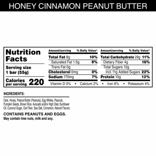RXBAR® AM Honey Cinnamon Peanut Butter Protein Bar Perspective: back