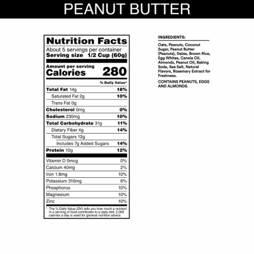 RXBAR® Peanut Butter Protein Granola Perspective: back