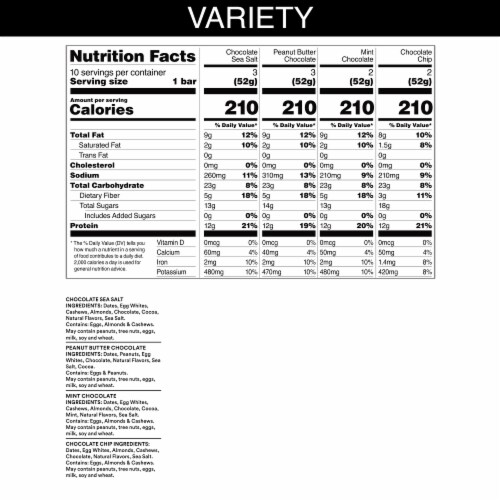 RXBAR® Protein Bars Variety Pack Perspective: back