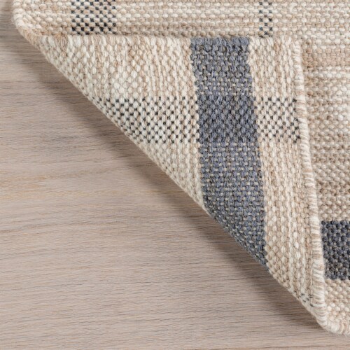 Nuloom Tallulah Vintage Plaid Wool Blend Area Rug in Ivory Nuloom Tallulah Vintage Plaid Wool Blend Area Rug in Ivory