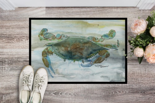 Carolines Treasures SC2002JMAT Crab a leg up Watercolor Doormat 24x36 Perspective: back