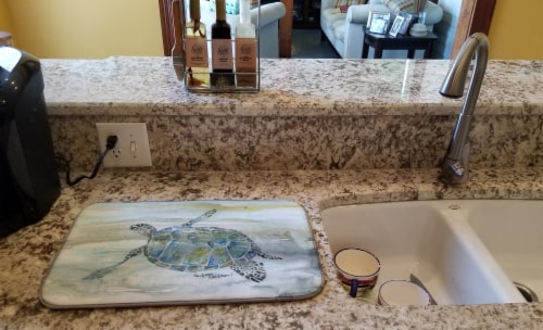 Carolines Treasures  SC2006DDM Sea Turtle Watercolor Dish Drying Mat Perspective: back