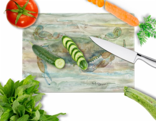 Carolines Treasures SC2015LCB Crab a leg up Sunset Glass Cutting Board Large Perspective: back