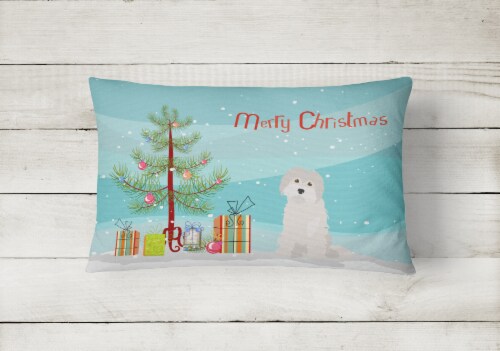 Carolines Treasures CK3501PW1216 Maltese #2 Christmas Tree Canvas Fabric Decora Perspective: back