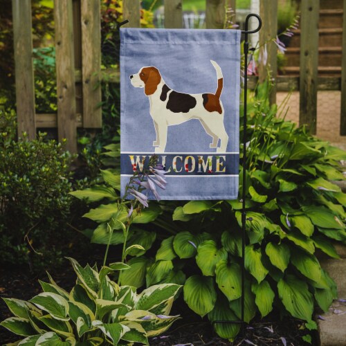 Carolines Treasures CK3578GF Beagle Welcome Garden Flag Perspective: back