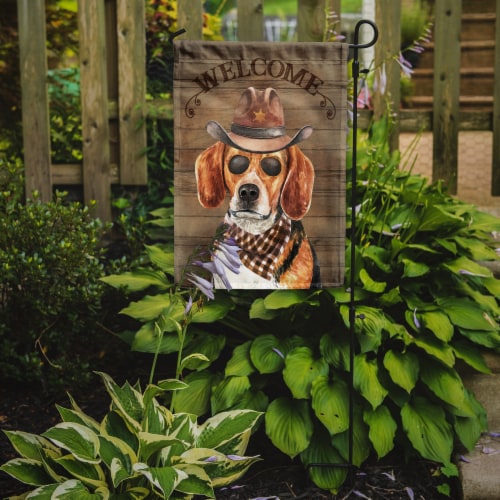 Carolines Treasures CK6318GF Beagle #3 Country Dog Garden Flag Perspective: back