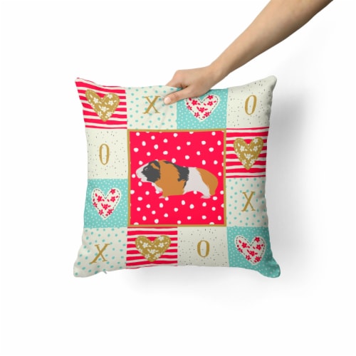 Carolines Treasures  CK5432PW1414 Rex Guinea Pig Love Fabric Decorative Pillow, Perspective: back