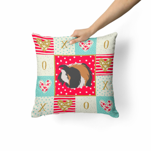 Carolines Treasures  CK5433PW1414 Sheba Guinea Pig Love Fabric Decorative Pillow Perspective: back