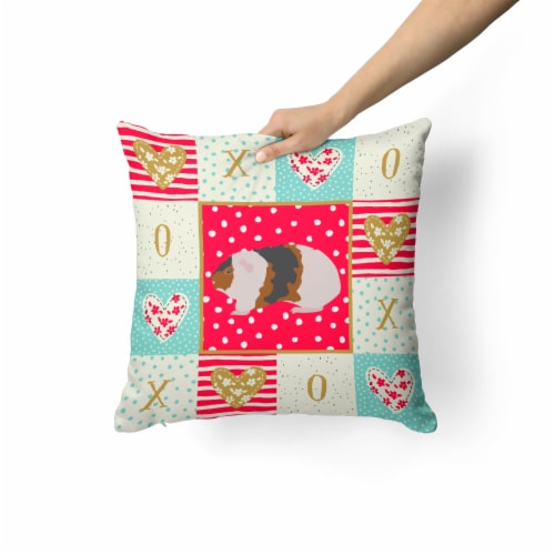 Carolines Treasures  CK5436PW1414 Teddy Guinea Pig Love Fabric Decorative Pillow Perspective: back
