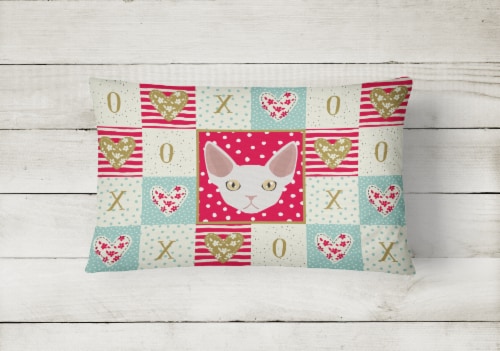 12H x16W Multicolor Caroline's Treasures CK5110PW1216 Devon Rex Cat Love Canvas Fabric Decorative Pillow 