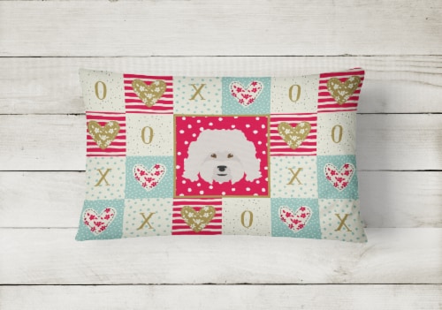 Carolines Treasures  CK5186PW1216 Bolognese Love Canvas Fabric Decorative Pillow Perspective: back