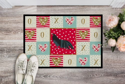 Carolines Treasures  CK5260MAT Sumatra Chicken Love Indoor or Outdoor Mat 18x27, Perspective: back