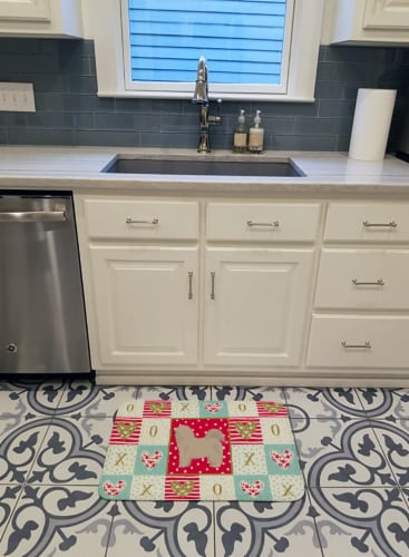 Carolines Treasures  CK5870RUG Odis Love Machine Washable Memory Foam Mat, Red Perspective: back