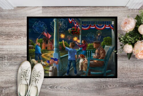 Carolines Treasures PTW2073JMAT 4th of July at Grandpa's USA Doormat 24x36 Perspective: back
