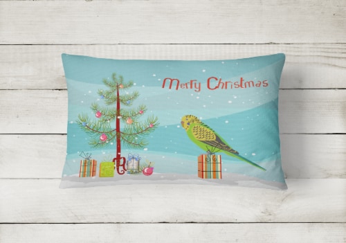 Carolines Treasures  CK4497PW1216 Budgerigar Merry Christmas Canvas Fabric Decor Perspective: back