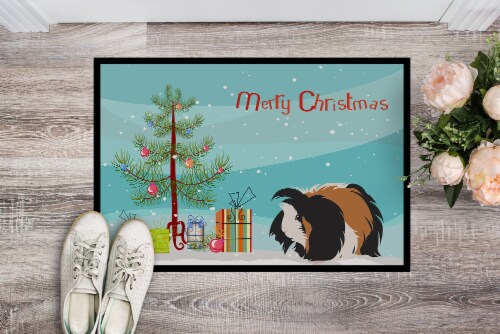 Sheba Guinea Pig Merry Christmas Indoor or Outdoor Mat 24x36 Perspective: back
